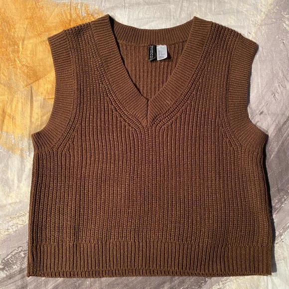 H&M Sweaters - Women’s H&M Brown Cropped Sweater Vest